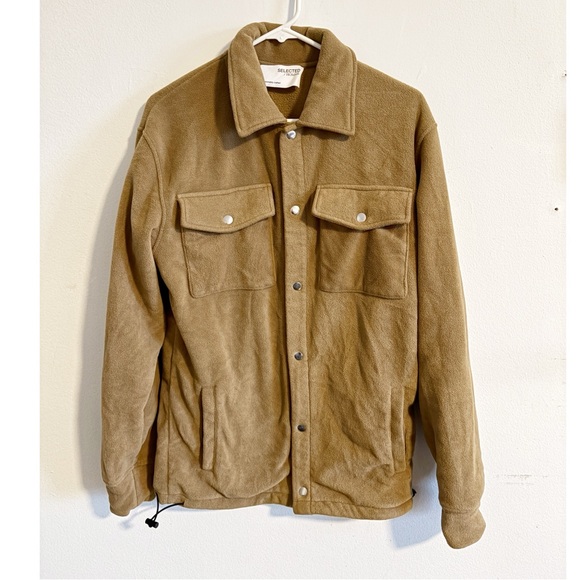 Selected Homme Other - Selected Homme men’s SLHJAKE Fleece Overshirt‎ Brown